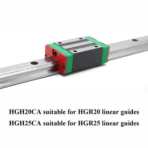 Pro Grade Linear Guide Bearing Slider Block For CNC Machining And Milling Machines, Rock Solid Bearing Steel Construction For Ultra Smooth, Quiet Motion, High Precision, Model HGH20CA on HGR20 rail