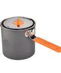 1.6L Camping Pot For Outdoor Cooking, Hiking And Picnics, Lightweight Trekking Cookware with orange handle and lid
