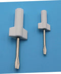 4 Piece Metal Flathead Screwdriver Set For Sewing Machines And Home Repairs, two white-handled screwdrivers on blue surface