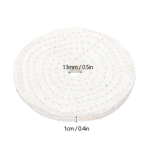 White Cotton Buffing Wheel For Jewelry And Metal Polishing 4 Inch Pro Grade Shine With Mirror Finish Safe On Jade Use With Polishing Paste