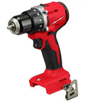 Heavy Duty Brushless Cordless Drill Driver Bare Tool Delivering Beast Mode Torque And Compact 18 Volt Build with red grip and metal chuck.
