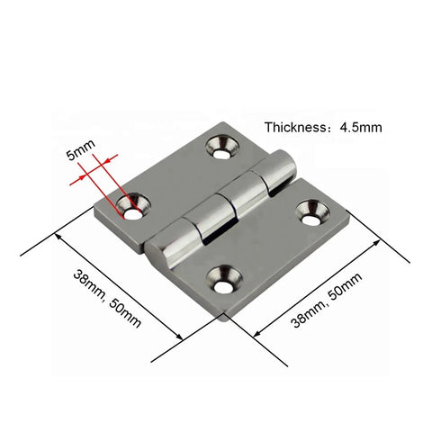 Heavy Duty 316 Stainless Steel Butt Hinge 2 Pack 4 Hole 38mm And 50mm Mirror Polish Marine Boat Hardware Hinges