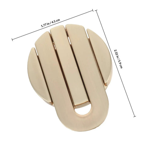 Brushed Brass Concealed Single Hole Cabinet Knob showing dimensions in inches and centimeters, durable zinc alloy hardware