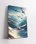Epic Soaring Gliders Over Majestic Mountain Peaks Wall Art For Home Decor Choose Between Poster Or Ready To Hang Canvas Framed Print 36x24