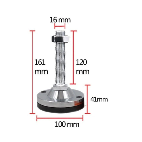 Hardcore Adjustable Leveling Feet That Straighten Uneven Floors And Lock Furniture In Place Fast, 161mm high, steel base.