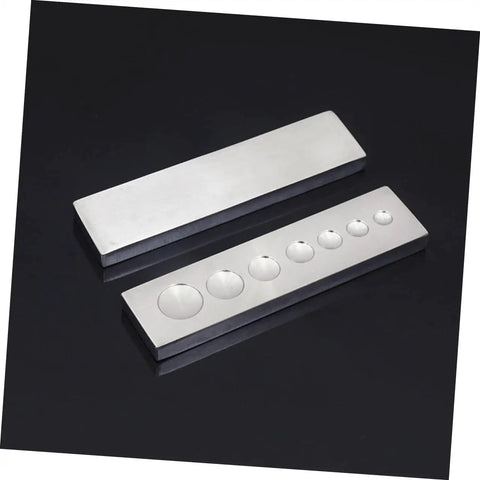 Heavy Duty Three Piece Rivet Setter Base Tool Built From Smooth Polished Stainless Steel Makes Quick Work Of Setting Snap Fasteners Studs And Grommets On Leather Crafts With Zero Fatigue Operation