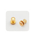 Premium Gold Chicago Button Studs 6mm Round Head Badass Leather Screws And Rivets For Slick Belt Wallet Bag Diy Craft Projects Hardcore Alloy Slotted Post Fasteners Twelve Piece Kit close-up view of gold screws with round heads.