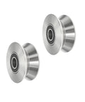 Stainless Steel Sliding Gate Wheel With V Groove For Secure Track Built Tough Heavy Duty Conveyor Rollers Industrial Caster Ball Bearing Pulley