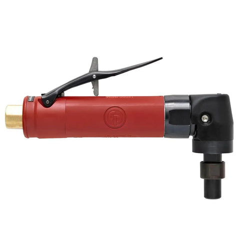Heavy Duty Industrial Air Angle Die Grinder With A Compact Half Horsepower Motor And One Quarter Inch Collet Built Tough For Fast Demolition And Precision Metalworking On Any Tight Deadline Or Rough Crew Job