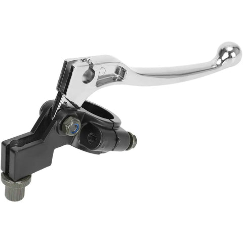 Silver left brake handle clutch lever perch for mini bikes and dirt bikes, fits Coleman CT200U, Honda CRF XR series, and more.