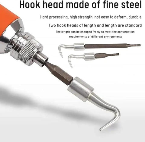 Heavy Duty Automatic Rebar Tie Wire Twister With Electric Power And Carbon Steel Body features a fine steel hook head for durability.