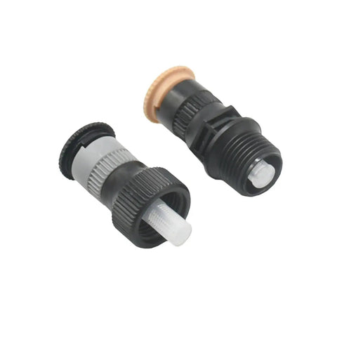 Close-up of two durable sprinkler heads for 360 Degree Sprinkler Rotating Irrigation System For Lawn Farm Greenhouse Watering Tool