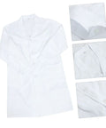 Unisex White Lab Coat With Pockets For Medical Pros And Students, Durable Cotton Doctor Coat With Long Sleeves, Classic Collar