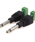 Straight Up 1/4 Inch Jack Mono Male Plugs For Electric Guitar And Stage Mixer Cables 6.35mm Solderless Twist On Audio Connectors No Sweat Cable Repair Kit Gig Ready Two Pack