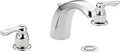 Chateau Chrome Two Handle Sleek Low Arc Centerset Bathroom Faucet With WaterSense Certification Aerated Flow For Everyday Tasks