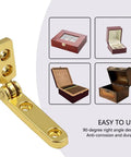 Gold 10 Pack 90 Degree Hinges For Wooden Boxes And Jewelry Boxes Chest And Cabinet Hardware With Screws Zinc Alloy
