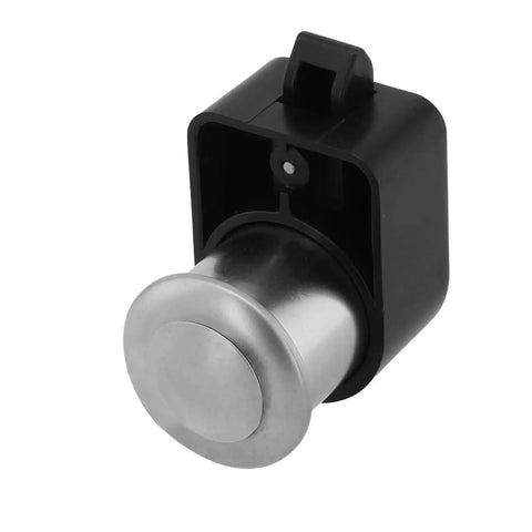 Push Button Cabinet Lock Latch Easy DIY Install Spring Pop Button Release Durable ABS Base Corrosion Resistant Plastic Silver