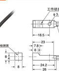 Workhorse 12 To 24V DC Inductive Proximity Sensor 3 Wire NPN PNP With Normally Closed Output For Iron And Metal Detector, Micro Proximity Limit Switch For Automation And Machinery, black rectangular sensor with cable, 26 mm