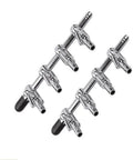 Two Pack Four Way Air Flow Control Valves With Airline Tubing Connectors for Aquarium Fish Tank, Silver Tone, 3.4mm Outlet