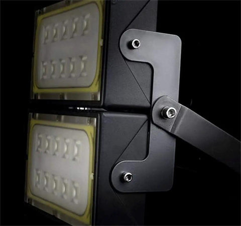 Close-up of Heavy Duty Industrial Floodlight Rock Solid Rechargeable Work Lamp showing durable aluminum framing and LED panel.