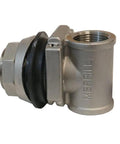Heavy Duty 1-1/4 Inch Stainless Steel Pitless Adapter For Well Pumps, 2-Piece Mounting, molded gasket visible, side view