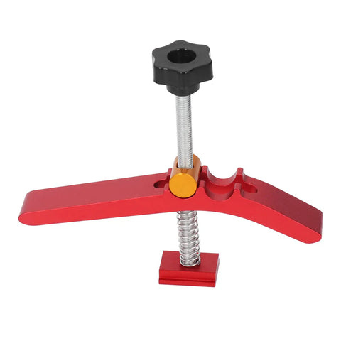 Heavy Duty T Slot Hold Down Clamp Set For Woodworking Aluminum Alloy Tool with red lever and adjustable screw