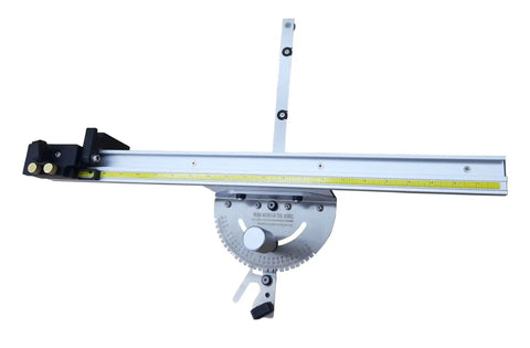27 Position Precision Miter Gauge With 24 Inch Fence for table saws, visible gauge angles and adjustment features