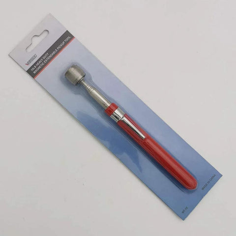 VASTOOLS telescopic magnetic pickup tool with red handle, 30-inch extendable, 10 lb magnet, pocket clip