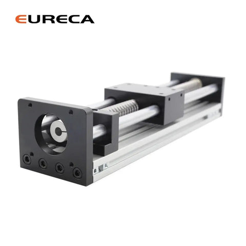 Woodworking Ball Screw Linear Guide Motion Rail Slide for CNC Machines, Rock-Solid Manual Linear Shaft Actuator Kit, close-up view.