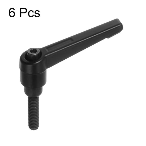 Six Piece Adjustable Clamping Lever Handles M6 20mm Male Thread Bolts Rotating Screw Locking Quick Release