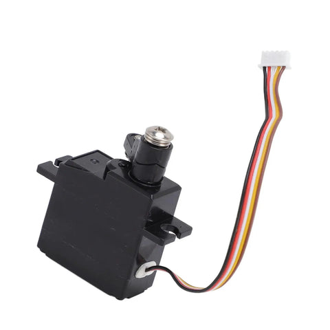 Premium Quality Five Wire RC Servo Motor Designed For 1 18 Scale Radio Controlled Cars with plastic casing and plug-in wires.