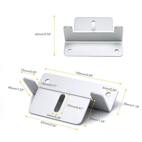 Z Mounting Brackets For Solar Panels 50W To 300W Set Of 4 Durable Aluminum Racks dimensions detail
