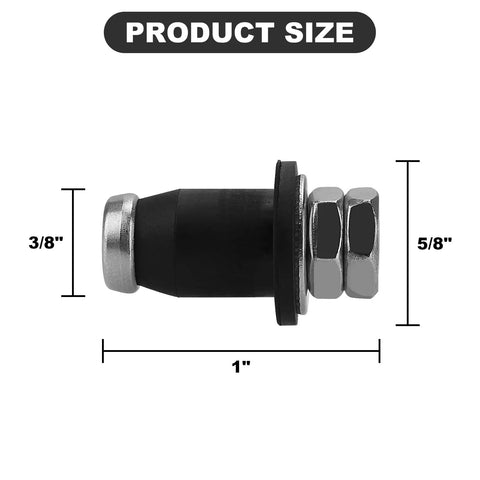 Product dimensions for RV Water Tank Sensor Kit screw-in probe, black and silver, 1 inch long for fresh, gray, and black tanks