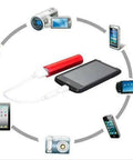 Dope DIY Metal USB Power Bank Case Kit For 18650 Flat Top Li Ion Battery DC 5V Mini Charging Enclosure connected to devices.
