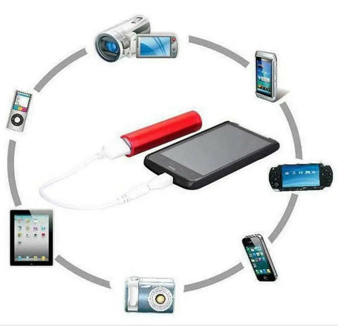 Dope DIY Metal USB Power Bank Case Kit For 18650 Flat Top Li Ion Battery DC 5V Mini Charging Enclosure connected to devices.