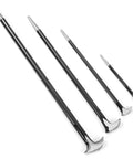 Rolling Head Heel Pry Bar Set, Four Piece Automotive Prying Tool Kit With 6 12 16 20 Inch Lengths, Black Finish, Dual Ends For Leverage And Alignment