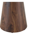 Close-up of walnut finish on MDF conical base from Heavy Duty Wood Table Legs Set for DIY Projects, MDF Conical Base With Rubber Non Slip Feet, Built to Last Modern Support for Dining and Coffee Tables, 4 Piece Durable and Stylish Home Furniture Legs for Quick Remodel.