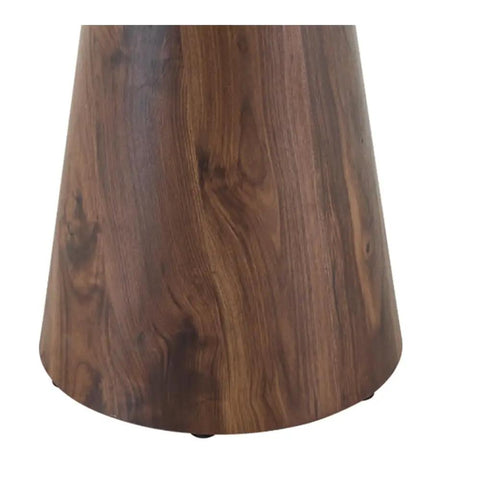 Close-up of walnut finish on MDF conical base from Heavy Duty Wood Table Legs Set for DIY Projects, MDF Conical Base With Rubber Non Slip Feet, Built to Last Modern Support for Dining and Coffee Tables, 4 Piece Durable and Stylish Home Furniture Legs for Quick Remodel.