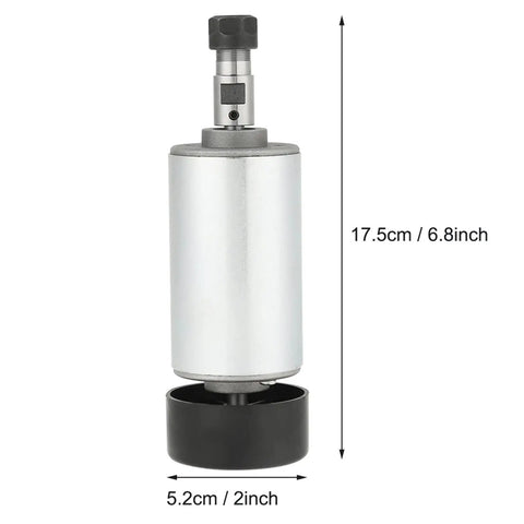 High Speed 300W Air Cooled CNC Spindle Motor dimensions shown, 17.5cm tall and 5.2cm wide, designed for routing and engraving.