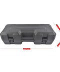 Getanye 5/8 Inch Electric Hydraulic Rebar Bender HRB-16 carrying case, dimensions 700mm x 280mm x 230mm, sturdy black plastic.