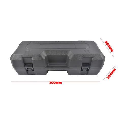 Getanye 5/8 Inch Electric Hydraulic Rebar Bender HRB-16 carrying case, dimensions 700mm x 280mm x 230mm, sturdy black plastic.