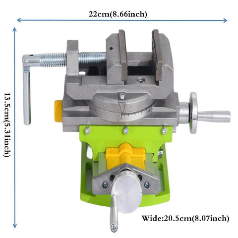 Front view of Rotary Table 90 Degree 3 Inch Cross Slide Vise For Drill Press And Milling Machines Built Tough With Vernier Reading.