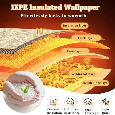 Solid Self Adhesive Insulating Wallpaper Roll Waterproof Moisture Proof Thermal Foam Wall Cover Easy Peel And Stick Bedroom Or Living Room Pink 50Cm X 12M No Fuss Setup Straight Up Cozy Home Vibes Refresh, showing IXPE insulated layers.