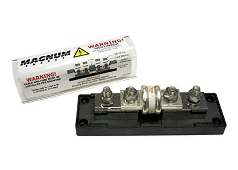 400 Amp Fuse Block Assembly Class T for Off Grid Inverters and warning label