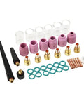40 Piece TIG Welding Torch Kit With Collet Gas Lens Cup Set For WP 9 20 25 Torches Compatible With PTA 9 PTW 20 DB9 DB20 Ceramic Nozzles Included
