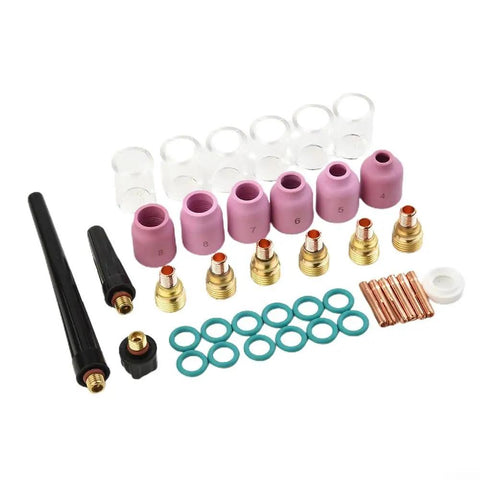 40 Piece TIG Welding Torch Kit With Collet Gas Lens Cup Set For WP 9 20 25 Torches Compatible With PTA 9 PTW 20 DB9 DB20 Ceramic Nozzles Included