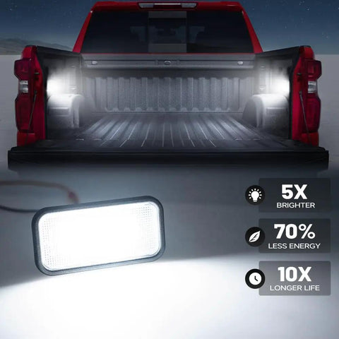 LED Truck Bed Light For Chevy Silverado And GMC Sierra 2019 To 2026 White Rear Cargo Area Lamp OEM Replacement Fits 1500 2500HD 3500HD Trucks Easy Plug In Lighting Upgrade Must Have, illuminating truck bed at night