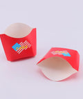 100 Pack Disposable Paper Snack Boxes For Chips Fries Popcorn And Candies, red food packaging with flag design.