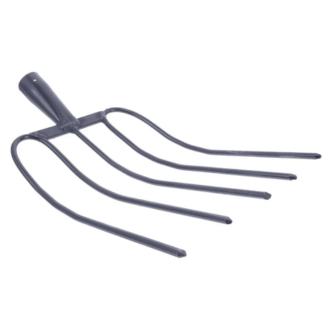 Heavy Duty Iron Manure Fork Pitch Fork For Lawn Maintenance And Rural Use, shown with four durable iron tines.