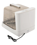 Space Saving Countertup Dishwasher With Built In Tank And Zero Hassle Drain Hookup Lightweight Portable Kitchen Sidekick For Dorms Apartments And RVs Featuring Intuitive Touch Panel And Lightning Quick 30 Minute Cycle side view showing the compact design and detachable power cord.